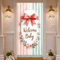 thumbnail image 5 of Floral Design Welcome Baby Banner Decorative Ribbon Welcome Banner Flower Theme for Newborn Party Baby Shower Celebration, 5 of 5