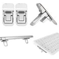thumbnail image 1 of Bewudy 2 Pcs Rehausseur de Clavier Portable, Réglage d'Angle d'Inclinaison Double Pliable pour Ordinateur Portable, Support de Clavier Mini pour Bureau, Pieds Auto-Adhésifs pour la Plupart des Claviers (Argent), 1 of 7