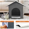 thumbnail image 3 of Cat Bed, POPO Foldable Cat House for In/Outdoor, 17 x 13 x17 inches Cat Tent, Gray, 3 of 7