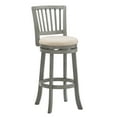 thumbnail image 5 of Weston Home Haas Slat Back Swivel Bar Stool, Antique Grey Finish/ Beige Linen Fabric, 5 of 8