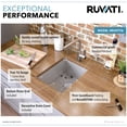 thumbnail image 7 of Ruvati USA RVH7116 16 x 18 in. Undermount Bar Prep 16 Gauge Rounded Corners Stainless Steel Single Bowl Kitchen Sink, 7 of 7