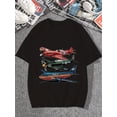 thumbnail image 1 of Boys' Olive Green Vintage Airplane Graphic T-Shirt - Casual, Breathable Cotton, Crew Neck Short Sleeve Top for Youngsters & Teens, Boy T Shirt, 1 of 6