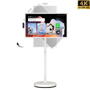 ApoloSign 32 4K UHD Smart Portable TV with Android 16, 2nd Gen Moveable Touchscreen Monitor on Wheels, 256GB Storage, Built-in 15000mAh Battery, 8MP Camera, Smart Screen for Home & Kitchen