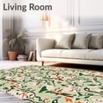 thumbnail image 2 of ODIKA 3'x5' Machine Washable Non-Slip Area Rug, Chic Boho Forest Owls with Mossy Branches and Abstract Leaves High Traffic Rug, Green, 603903, 2 of 7