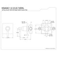 thumbnail image 2 of Kingston Brass KS4040DKL Kaiser Single-Handle Six-Way Diverter Valve with Square Trim Kit, Matte Black, 2 of 4