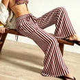 thumbnail image 5 of ZHYou No Boundarie Womens Striped Pants Casual Drawstring High Waist Wide Leg Cute Stylish Loose Fit Trousers,Pink,Size XL, 5 of 5