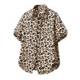 thumbnail image 4 of RUTAYY Men's Shirts Casual Short Sleeve Turndown Collar Leopard Print Button Down Summer Outdoor Party Holiday Beach Blouse, 4 of 5