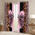 thumbnail image 2 of Erosebridal Personalized Leopard Bowknot Black Out Curtains,Pink Cheetah Print Kids Curtains Pack of 2 (42x63 Each), 2 of 7