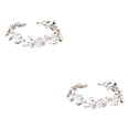 thumbnail image 3 of Minnieouse Diadema de boda para mujer, forma de hojas de cristal, festival, vacaciones, aniversario, compromiso, oficina, diadema para el pelo, Oro 2piezas, 3 of 6
