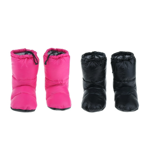 2 Par Botas Cortas Calcetines Térmicos De Invierno Calcetines Transpirable Para Esquí ejercicio Negro XL + Rosa Cola Zapatillas blancas suaves