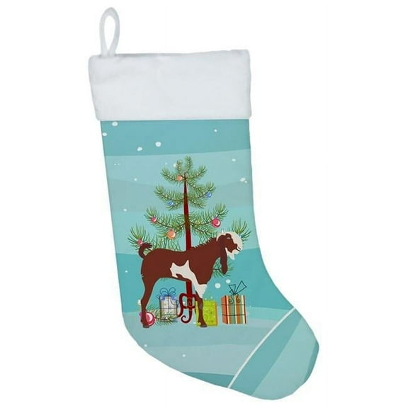 Caroline's Treasures Jamnapari Goat Multi-color Christmas Stocking, with Soft Suede Fabric 18"