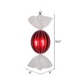 thumbnail image 2 of Vickerman 18.5 Pouces Ornement de Noël Ovale Rayé Rouge-Blanc, 2 of 2