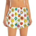 thumbnail image 2 of KLL Cartoon Flowers Pattern Shorts Women,Athletic Shorts High Waisted Running Shorts Pocket Sporty Short Gym Elastic Workout Shorts-XX-Large, 2 of 7