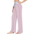 thumbnail image 2 of FREEAMG Women Pajama Pants Lounge Pants Long Stretch Comfy Sleepwear Stripe Pink, 2 of 7