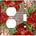 thumbnail image 4 of Metal Light Switch Plate Cover Elegant Red Floral Nature Scripture Damask FLW085, 4 of 13
