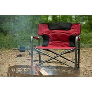 Ozark Trail XXL Folding Padded Director Chair with Side Table, Red