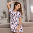 thumbnail image 3 of Sikiie 4th Of July Print Women's Short-sleeved Nightdress, Round Neck Pullover Nightdress Pajamas Summer Home Wear, 3 of 6