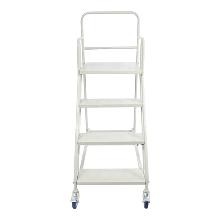 ToppiJoy 4-Step Rolling Stairs with Wheels, Industrial Warehouse Ladder Hold up to 881 lbs, Portable Work Platform