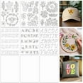 thumbnail image 1 of 9 Sheets Flowers Butterfly Water Soluble Hand Sewing Stabilizers Letters Wash Away Embroidery Stabilizer Blank Embroidery Stitch Practice for Embroidery Beginners Lovers, 1 of 8