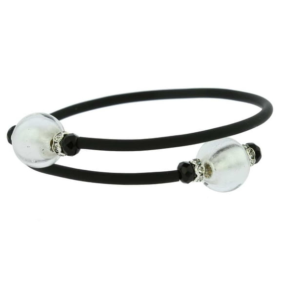 GlassOfVenice Murano Glass Venetian Glamour Bracelet - Silver White