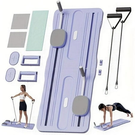 Adjustable Pilates Reformer Board with Resistance Bands, Ergonomic for Core & Strength