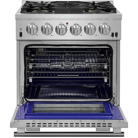 Forno Appliances - Capriasca Alta Qualita 4.32 Cu. Ft. Freestanding Dual Fuel Range with Convection Oven - Silver