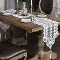 thumbnail image 4 of White Lace Table Runners for Wedding Bridal Shower Baby Shower Party Table Decoration, Rustic Hollow Embroidered Boho Table Runner, 4 of 6