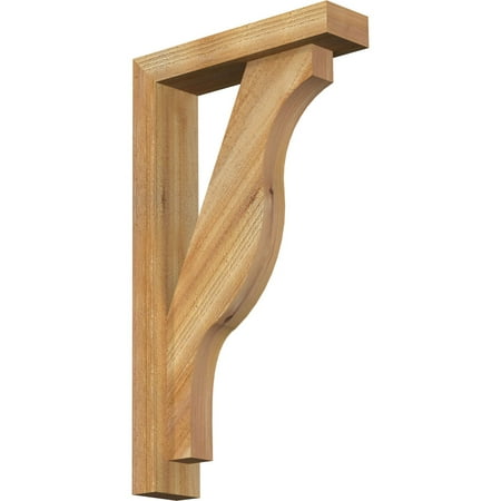 

Ekena Millwork 4 W x 16 D x 28 H Funston Block Rough Sawn Bracket w/ Offset Brace Western Red Cedar