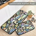 thumbnail image 5 of Coolnut Iridescent Triangles Abstract Kitchen Rug,Set of 2 Decoration Non Skid Washable Soft Super Absorbent Anti Kitchen Floor Mats for Kitchen Office Laundry Room Bathroom (19"x27"+19"x47"), 5 of 7