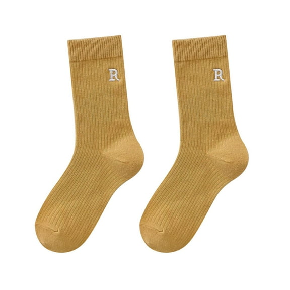 Audhol Comfy Socks Women's Letter Embroidery Socks Cute Printing Short Socks Ankle Socks for Athletic Comfortable Gifts for Women Calf Socks for Women E One Size