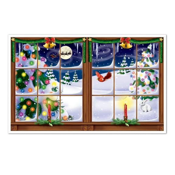 Snowy Christmas Insta-View, 3' 2" x 5' 2", (1/Pkg)