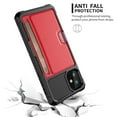 thumbnail image 6 of iPhone 12 mini Case, Dteck Heavy Duty Hard Silicone Shockproof Card Slots Wallet Case Built-in Metal Magnetic Iron for Apple iPhone 12 mini 5.4 inch, Red, 6 of 8