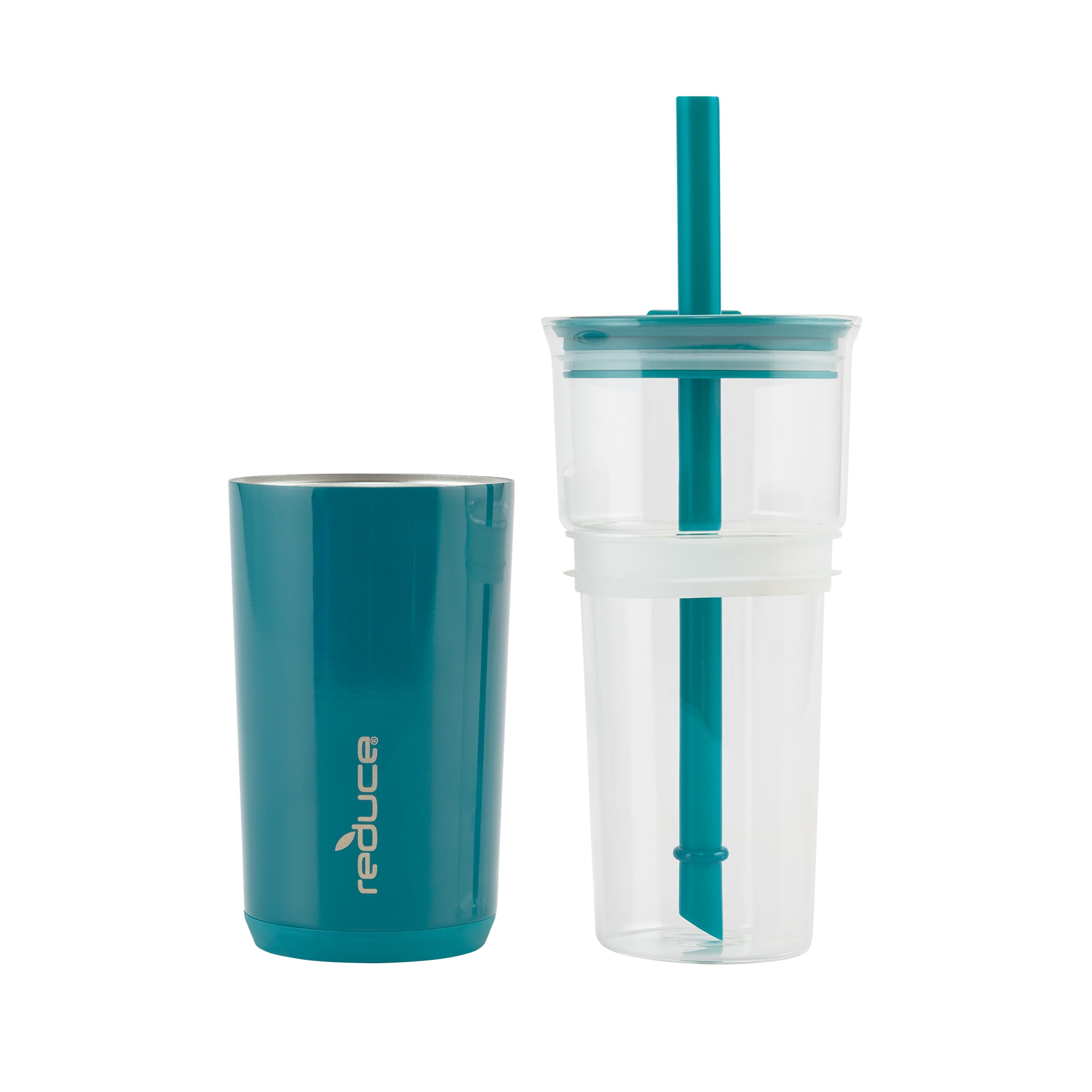 Reduce 20oz Aspen Vacuum Insulated Stainless Steel Glass Tumbler With Lid  And Straw Sand : Target