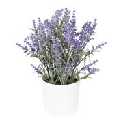 11-inch x 4-inch Artificial Lavender Plant in White Pot, Purple, for Indoor Use, by Mainstays