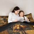 thumbnail image 5 of Feelyou Brown Bohemian Aztec Full Size Comforter Sets, Wildlife Bear Bedding Comforter Set, Rustic Patchwork Buffalo Reversible Bedding Sets, Microfiber Bedroom Decor, 3 Pieces, 5 of 8