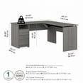 thumbnail image 2 of Cabot 60W 3 Position Sit to Stand L Shaped Desk in Modern Gray - Engineered Wood, 2 of 9