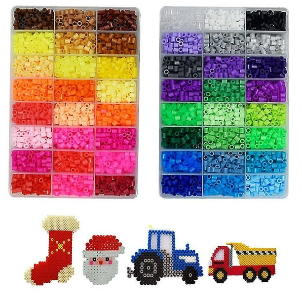 4800pcs 5mm Plastic Tube Beads Toy Beads 24 Colors Tube Beads DIY Melting Fuse Beads Refills for Kids Crafts