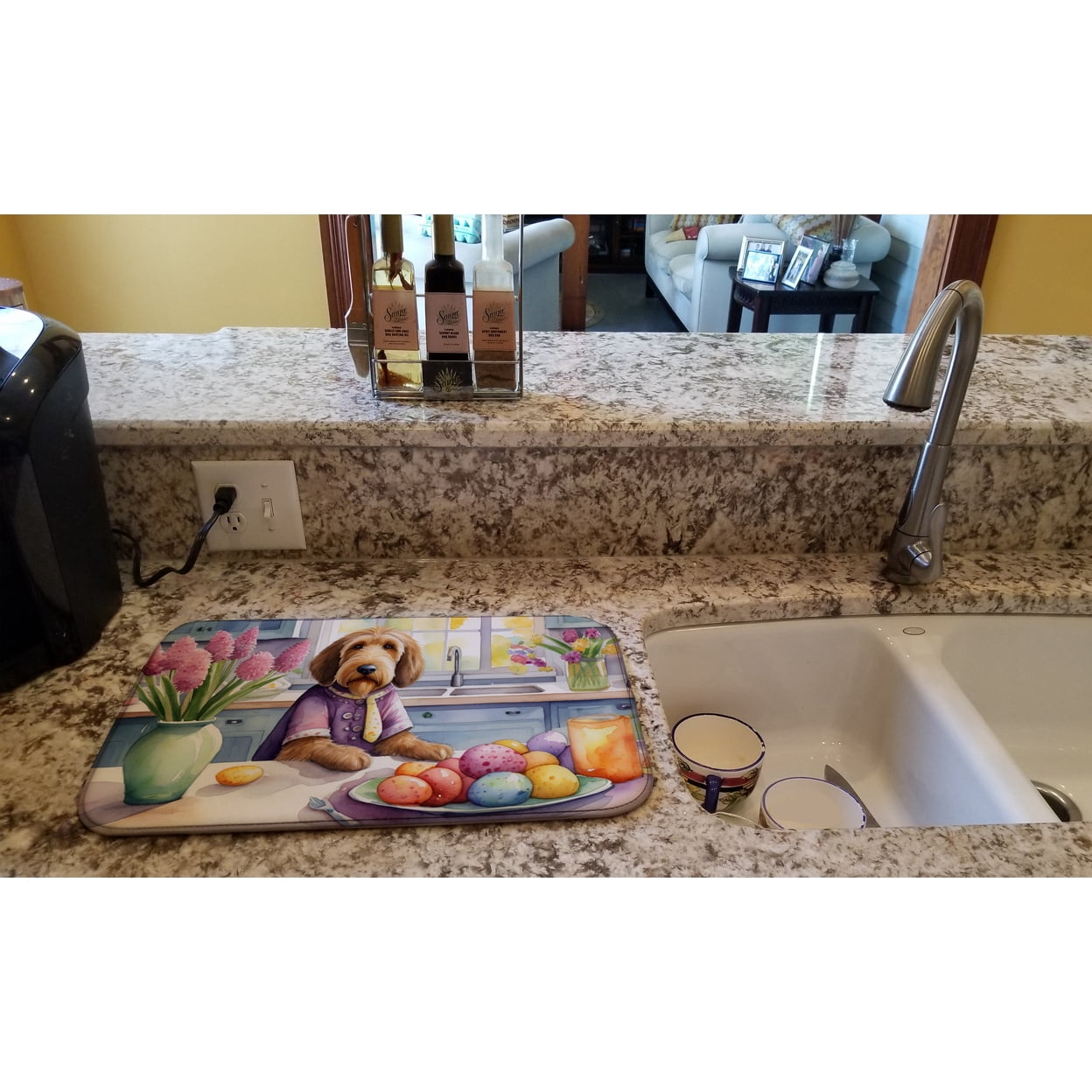 Decorating Easter Otterhound Dish Drying Mat