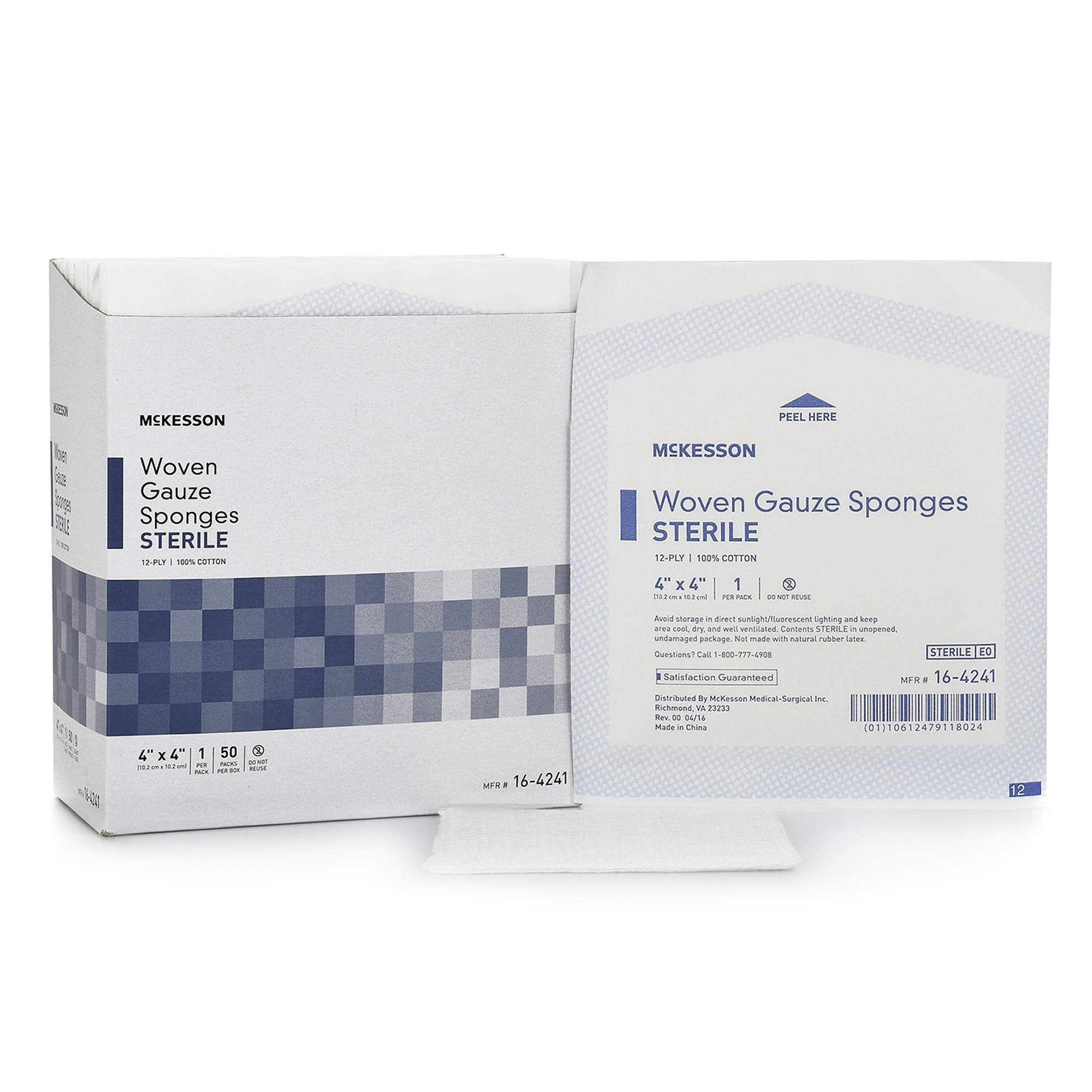 McKesson 12Ply Gauze Sponge Sterile 4 X 4 " 164241 1 Pack(s), 50