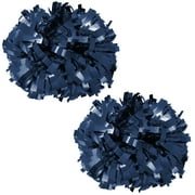 Metallic Cheer Pom Poms Cheerleading Cheerleader Gear 2 pieces one pair poms(Navy Blue)