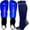 Blue, variant on Combination Set Kids Soccer Shin Guards with Adjustable Straps & 1 Pair Matching Compression Sock for Maximum Performance. Fits Ages 4-7. Black