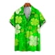 thumbnail image 5 of Camisas de playa de verano de Hawái 2024, camisa para hombre y mujer, camisa de pareja con solapa estampada de trébol de cuatro hojas, camisas florales verdes, 5 of 5