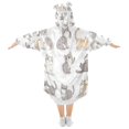thumbnail image 2 of Wearable Blanket with Sleeves and Pocket Oversized Hooded Sweatshirt 3-14 YR Cute Cat Characters M, 2 of 7