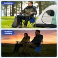 thumbnail image 6 of LIFERECORD Portable Camping Chair with Cup Holder & Side Pocket, Lightweight Folding Outdoor Chair for Beach, Fishing, Picnic, Heavy Duty 225LBS Capacity, Blue, 6 of 8