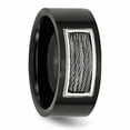thumbnail image 5 of Chisel Stainless Steel Polished Black IP-plated w/Grey Wire Inlay 10mm Band, 5 of 7
