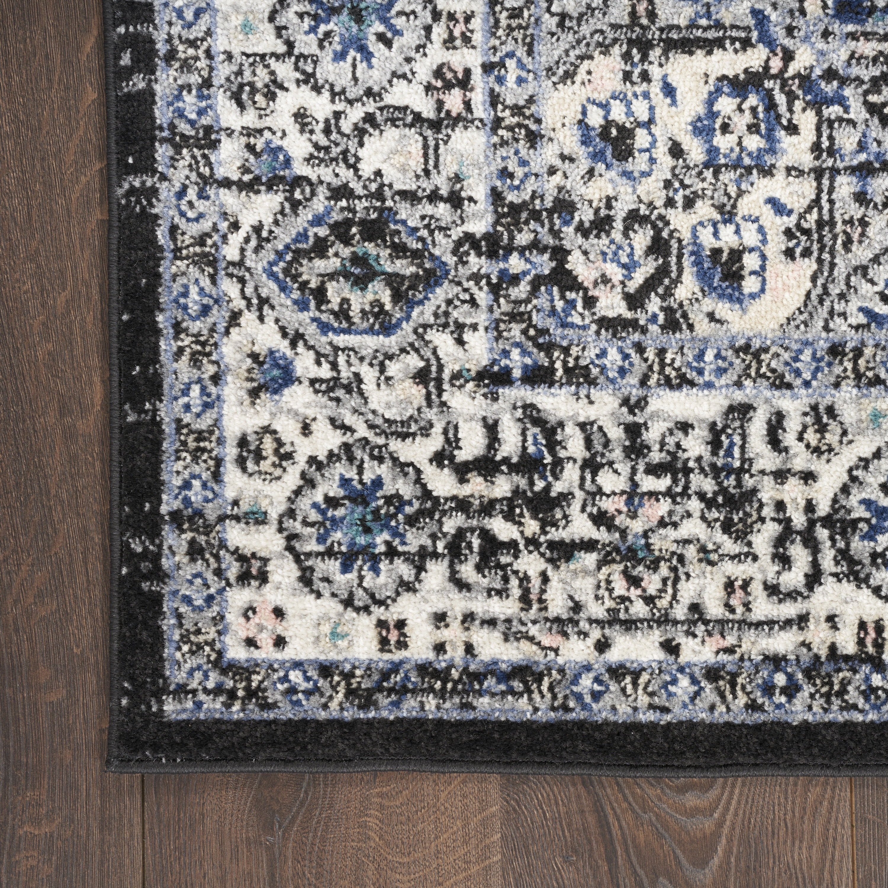 Nourison Passion Persian Black Ivory 2'2" x 10' Area Rug, (2x10)