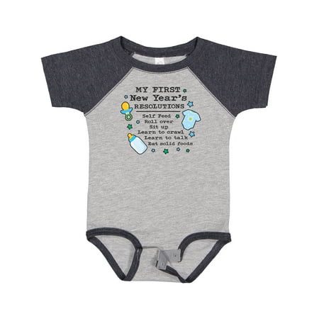 

Inktastic My First New Years Resolutions with Baby Clip Art and Stars Gift Baby Boy Bodysuit
