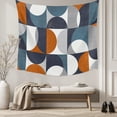 thumbnail image 5 of Navy Blue Tapestry for Bedroom Wall Hanging Tapestry, Middle Century Modern Geometric Abstract Art Ceiling Backdrop Tapestries Poster Blanket Wall Decor for Teens Room Living Room Dorm 55" x 73", 5 of 8