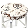 thumbnail image 3 of Xecao's Anchor with Rope Print Stool Covers offer stylish, washable protection for PU round bar stools, perfect for home or commercial use., 3 of 7