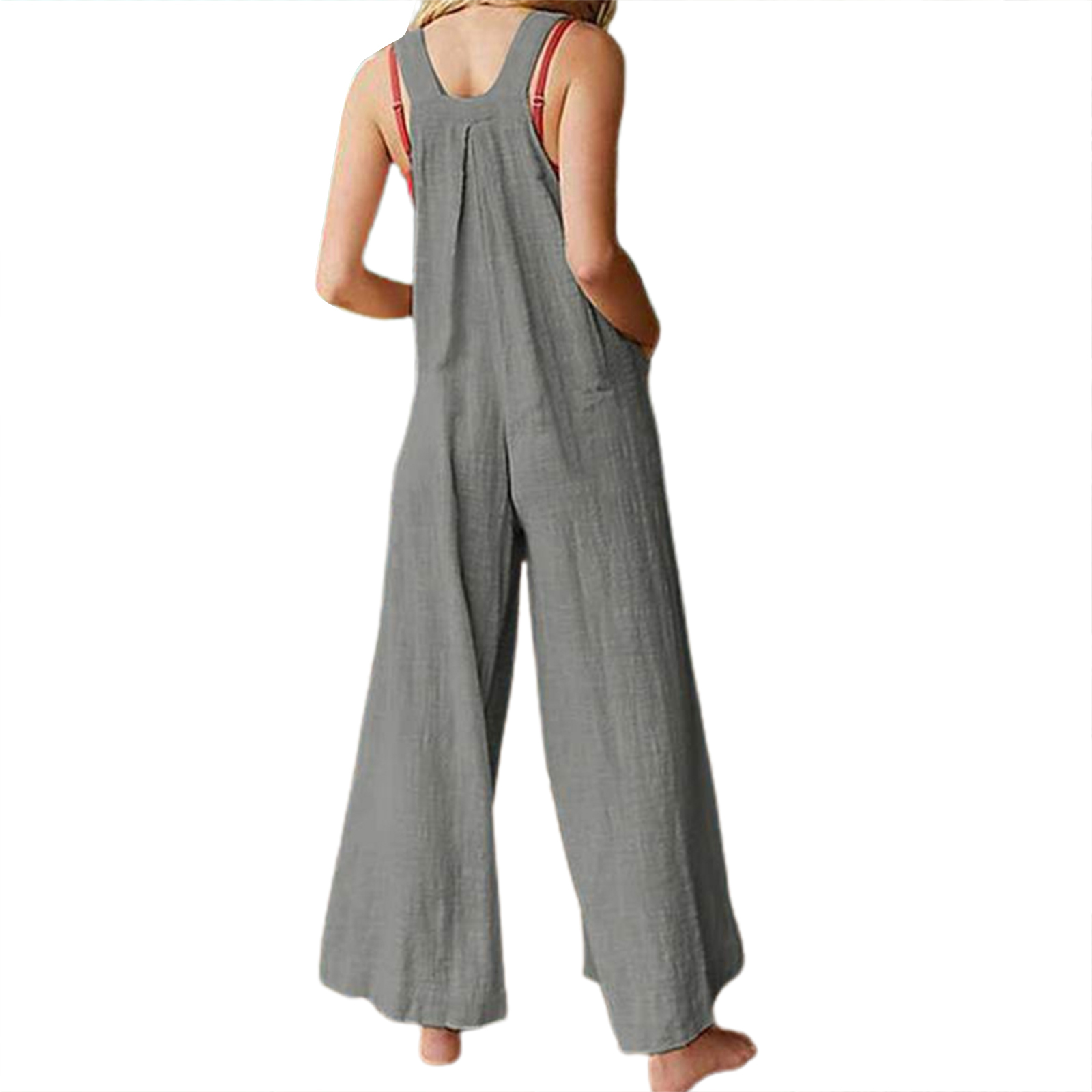 Women Boho Printed Casual Overalls Loose Baggy Bib Pants Jumpsuit ...